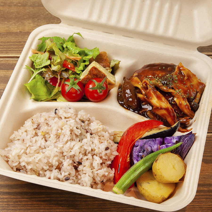 ハンバーグ弁当<span/>3種のキノコのデミグラスソース